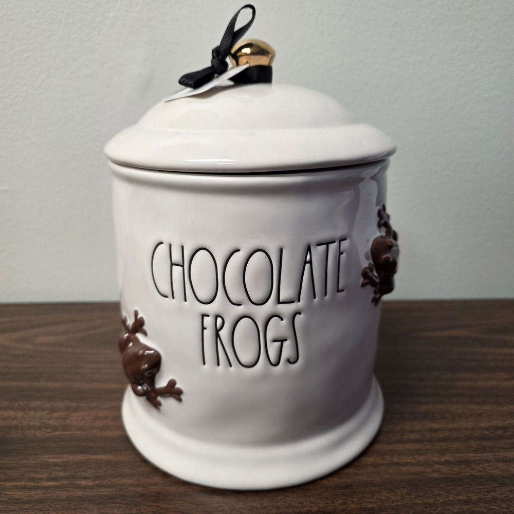 Rae Dunn Harry Potter Collection Cream and Brown Chocolate Frogs Jar